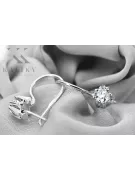 925 فضة 14k 583 Zircon أقراط vec053s روسي سوفيتي الاتحاد السوفيتي فينتاج آرت ديكو style